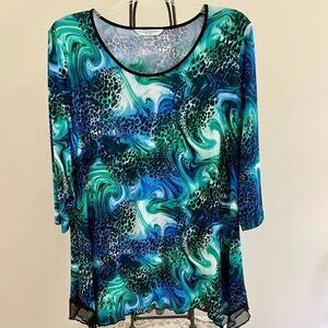 Peter Nygard Swirl and Dot Top